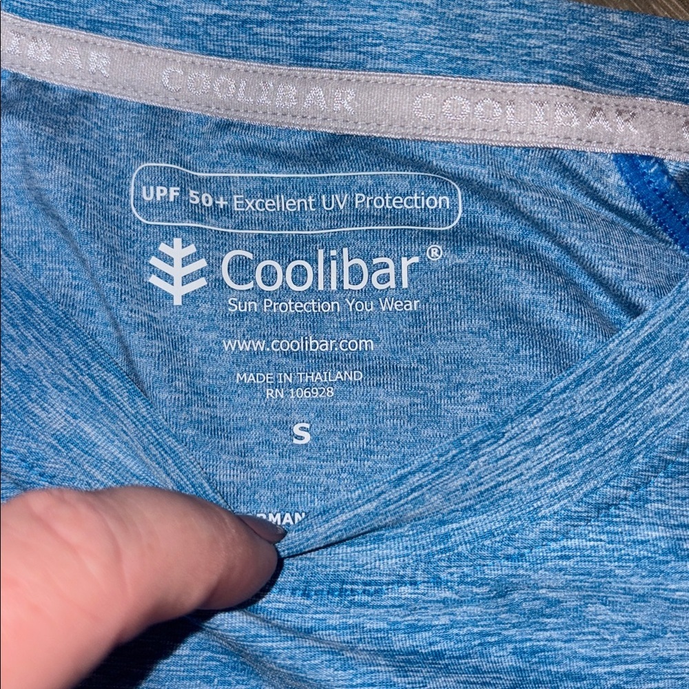 Coolibar Men's Teal Rash Guard small NWT - Picture 3 of 5
